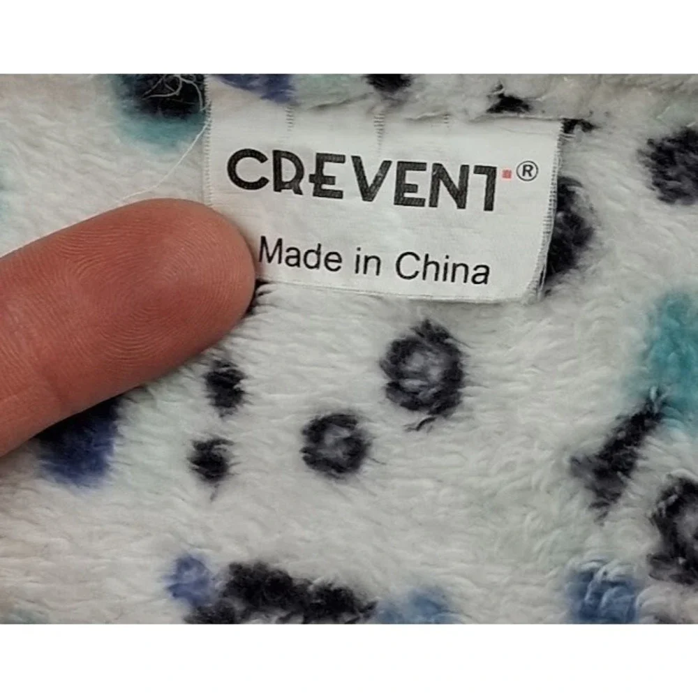 Crevent Baby Construction‎ Vehicles Blanket White Blue Dump Truck Fleece 30x40
